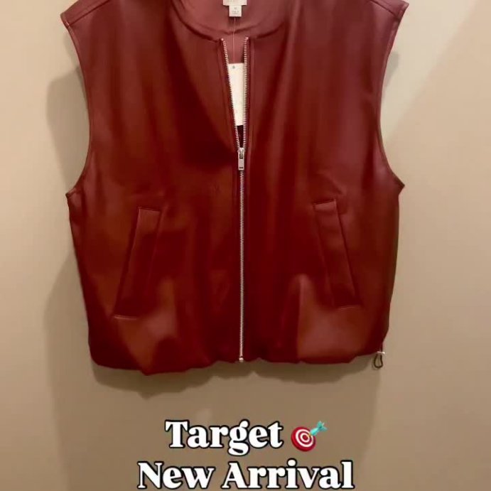 user image by @simplypaigestyle, Women's Faux Leather Zip-Front Vest - A New Day™