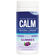 Shop Natural Vitality Calm Magnesium Sleep Gummies - With Melatonin and L-Theanine - Blueberry Pomegranate (120 Gummies) and more