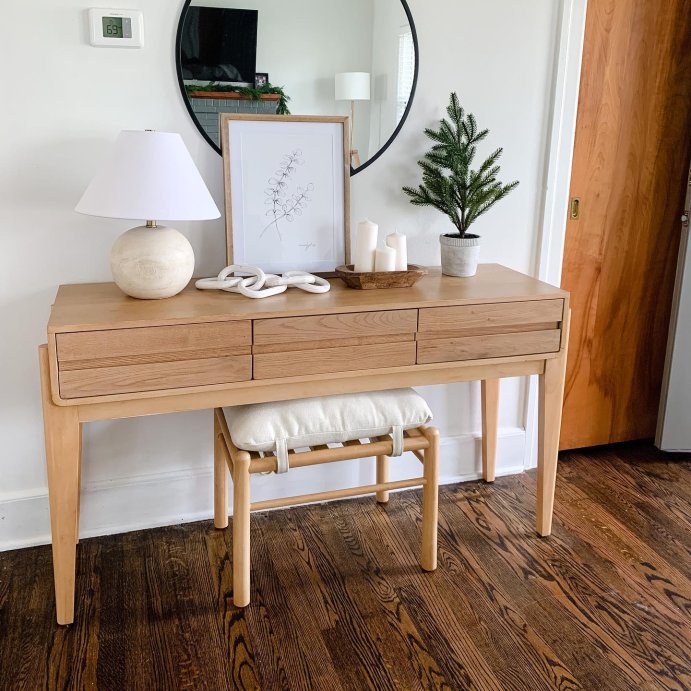 user image by @ke_athome, Medium Faux Wood Table Lamp Brown - Threshold™ designed with Studio McGee