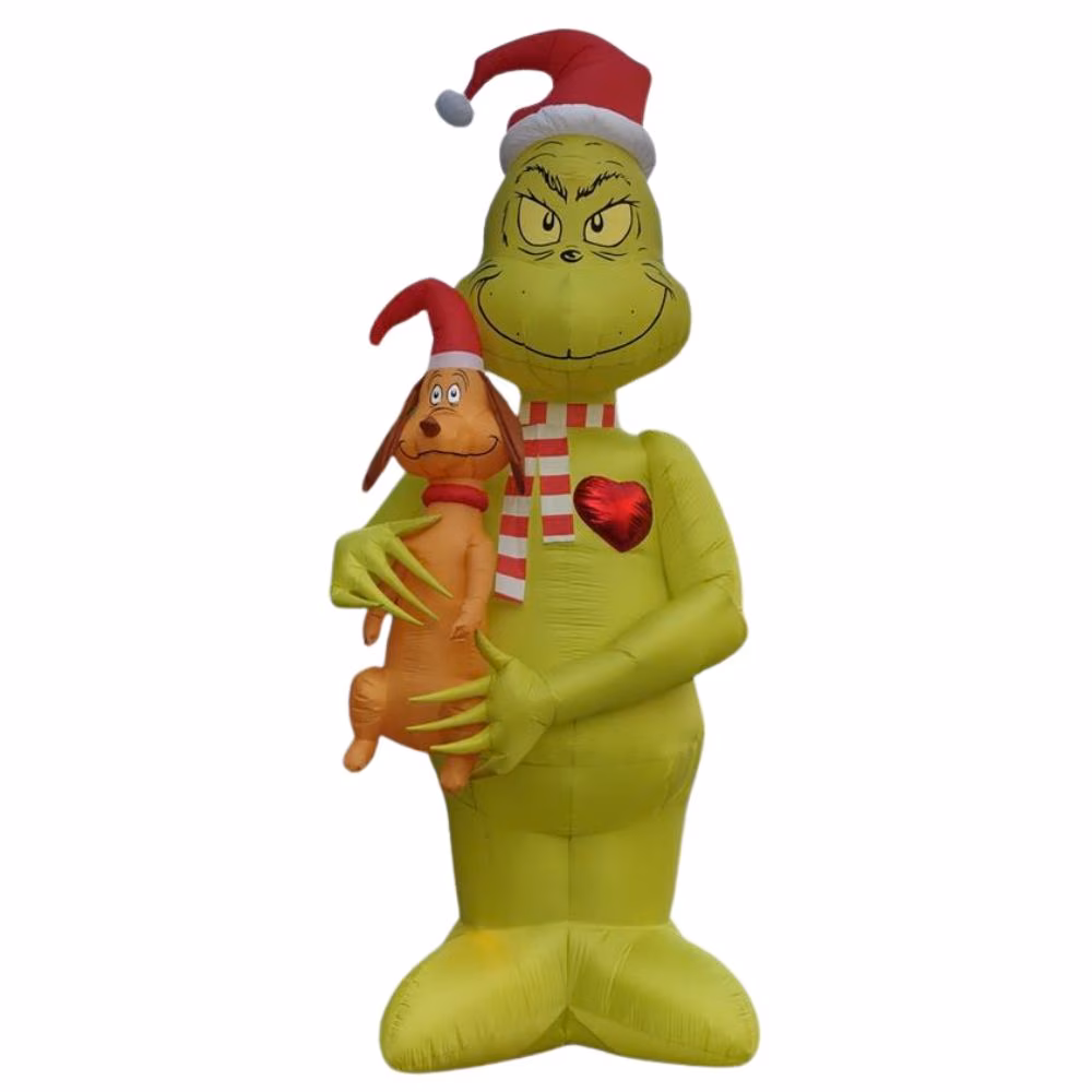 Shop Gemmy Airblown Grinch Holding Max Inflatable... and more