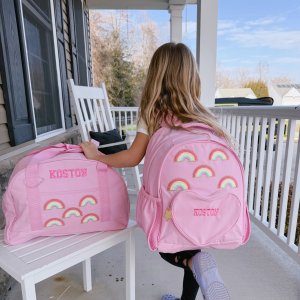 Stoney Clover Lane Pink Rainbows Glitter Hardsided Luggage