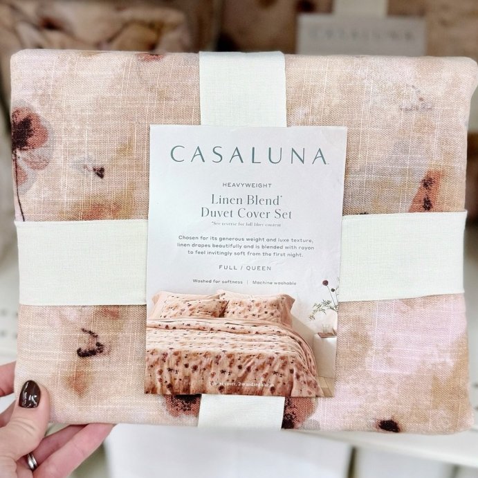 user image by @targetscallingme, Heavyweight Linen Blend Duvet Cover and Sham Set Pressed Floral Print - Casaluna™