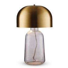 Shop CANVAS Mushroom Table Lamp, 18-in, Brass/Smoked Glass and more