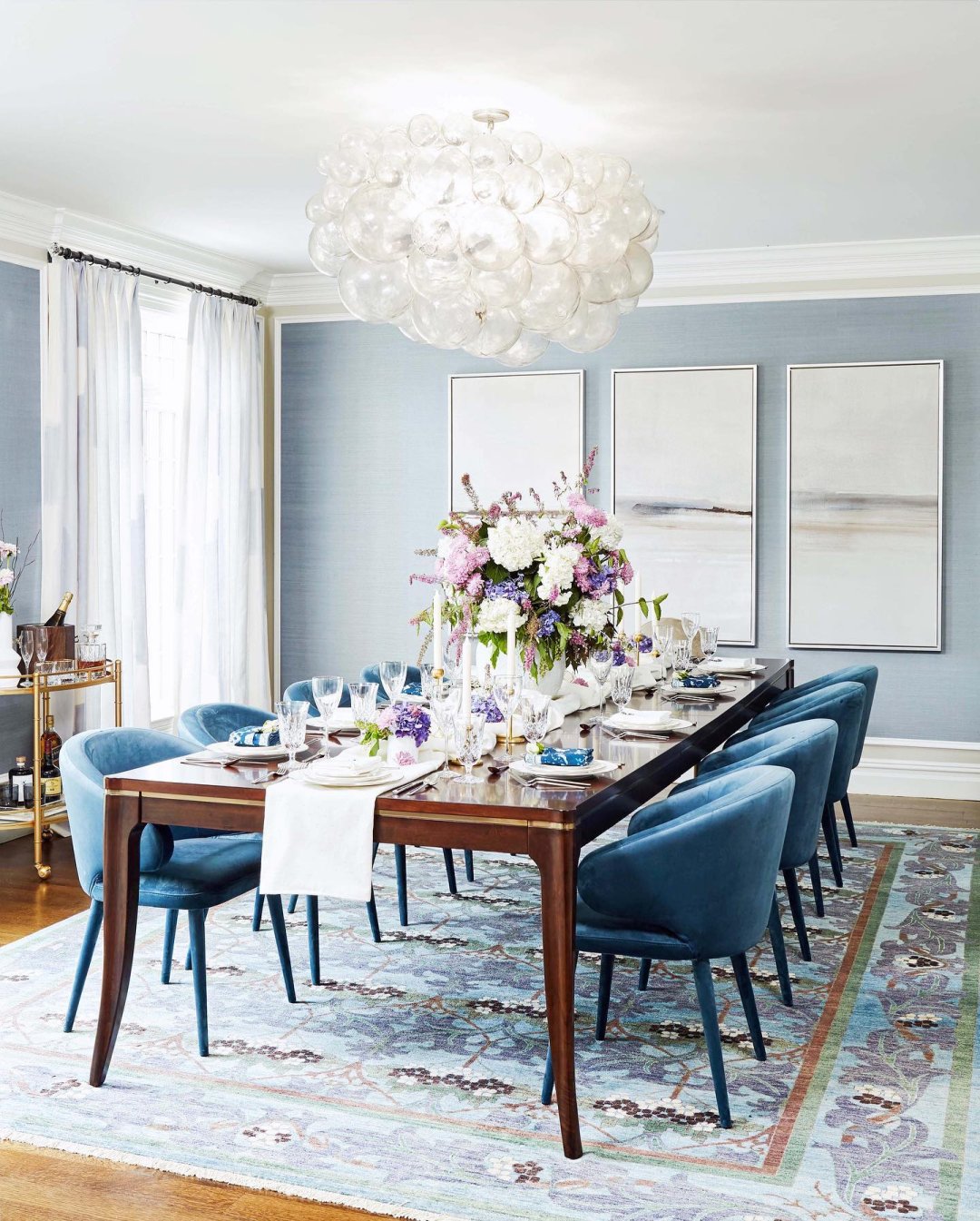 blue dining chairs