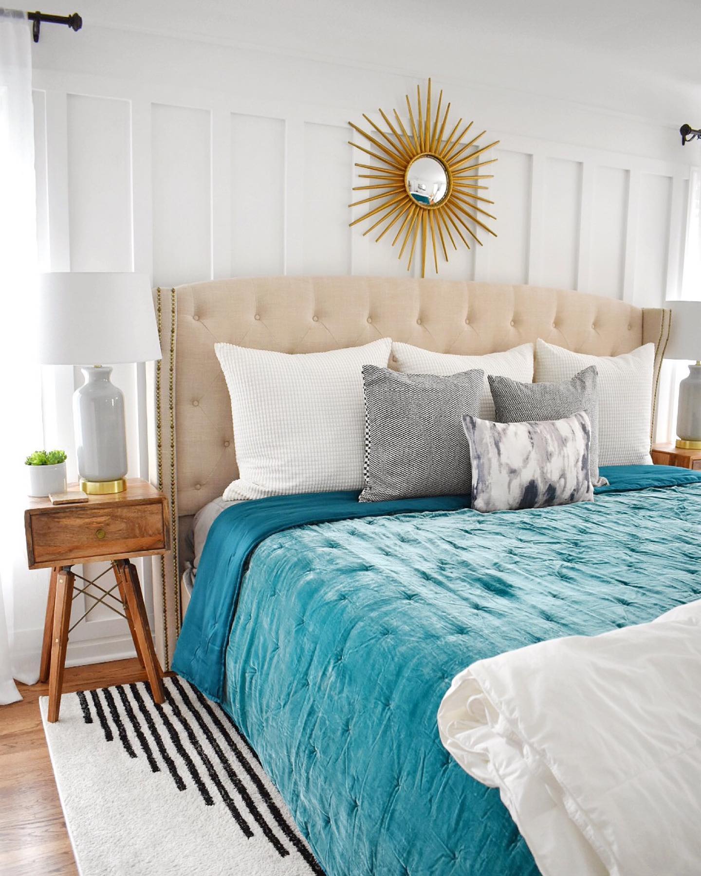 Bright transitional bedroom Instagram Post