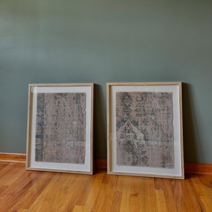 user image by @myflourishinghome, (Set of 2) 24&#34; x 30&#34; Textured Fabric Framed Wall Art - Threshold&#8482;: Burlap Material, Abstract Digital Art, Beige Polystyrene Frame