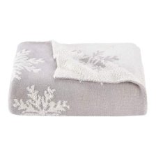 Shop CANVAS Silver Frost Collection Reversible Grey Snowflake Throw Blanket, Grey, 50x60-in and more