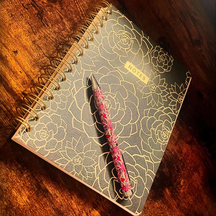 user image by @earth_wind_and_reviews, Yoobi Evolve 200pg Ruled Journal 6&#34;x8&#34; Spiral Navy Succulents