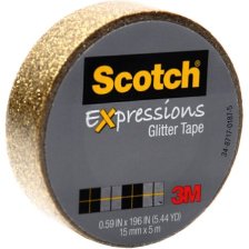 Shop Scotch Expressions Glitter Tape, .59" x 196", Gold Glitter - Walmart.com and more