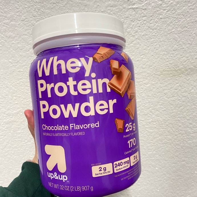 user image by @casserolelifts, Whey Protein Powder - Chocolate - up&up™