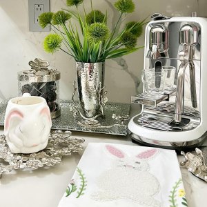 Set 3 WILLIAMS SONOMA Floral Meadow Spring Bunny Rabbit KITCHEN TOWELS