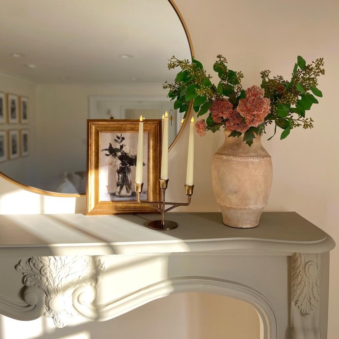 user image by @ourcozycasa, 11&#34; x 14&#34; Floral Arrangement Framed Wall Canvas Gold/White - Threshold&#8482; designed with Studio McGee