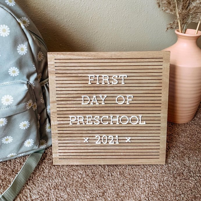 user image by @_haileyrreed, 14&#34;x 14&#34; Wood Letter Board Brown - Threshold&#8482;: MDF Traditional Typography Wall Sign Panel, No Battery Required