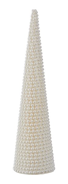 Shop CANVAS White Christmas Collection Pearl Beaded Cone Tree Holiday Tabletop Décor, 16-in and more