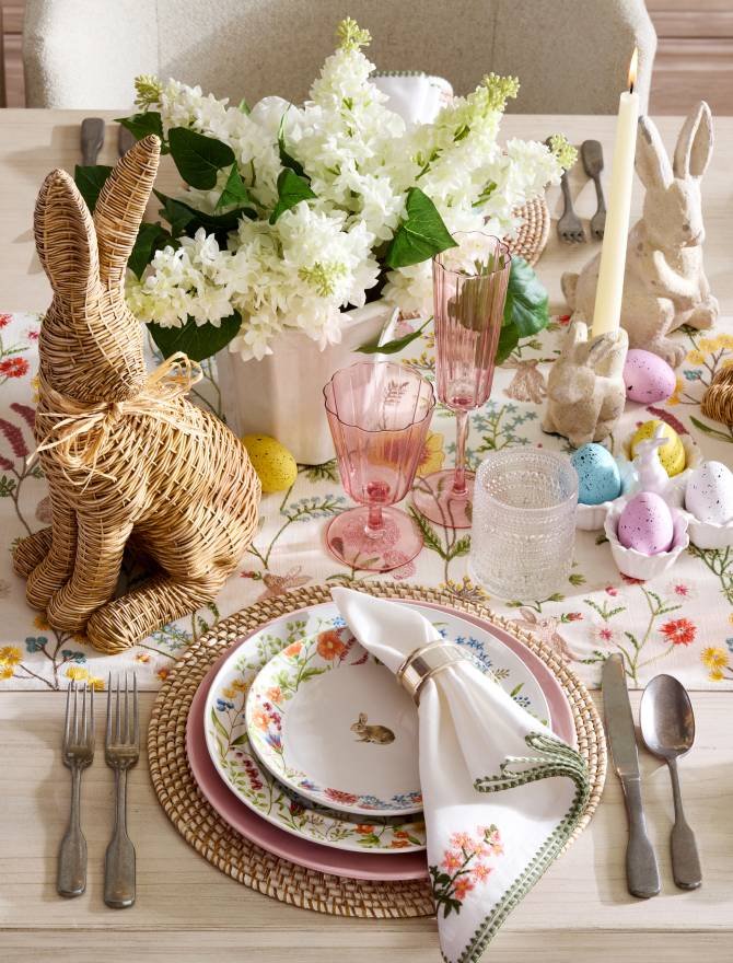 4-Piece Easter Bunny Wooden Centerpieces Set - Hello Spring Table Decor, Cute Party Supplies, Tabletop Ornaments - View #6