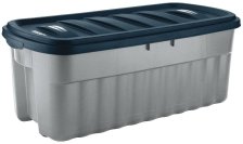 Shop Rubbermaid Roughneck Jumbo Storage Box with Lid, 189-L, Grey/Blue and more