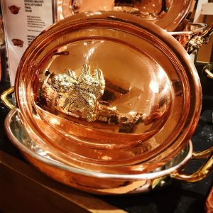 Ruffoni Historia Hammered Copper Covered Au Gratin with Artichoke Knob
