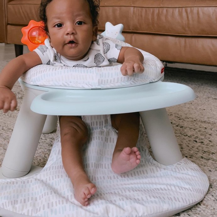 user image by @itsnicolegunter, Skip Hop Baby Seat Silver Lining Cloud 2-in-1 Sit-up Chair &#38; Activity Floor Seat - Gray