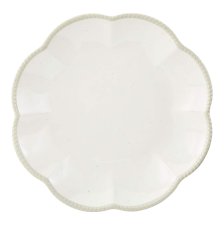 Shop CANVAS Scalloped Dinner Plate, BPA-free, Plastic, Ivory Colour and more