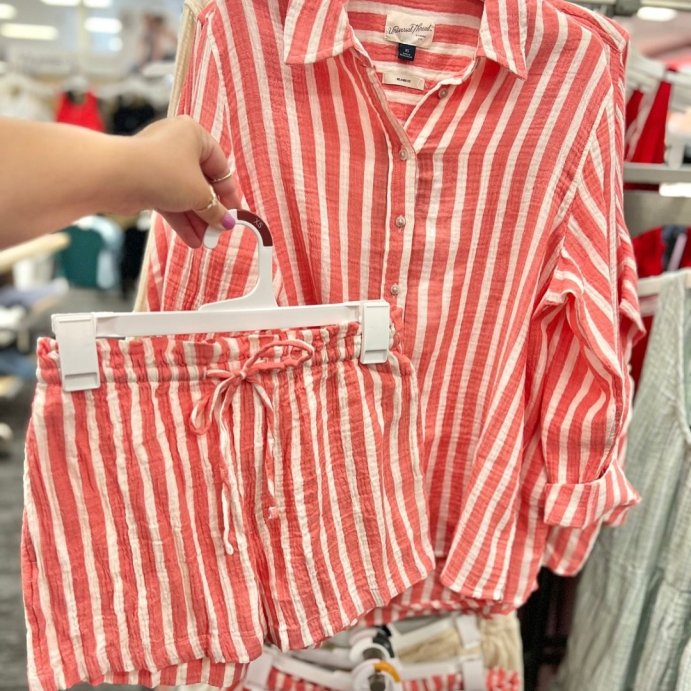 user image by @momlifeandstylefinds, Women's Gauze Long Sleeve Collared Button-Down Shirt - Universal Thread™
