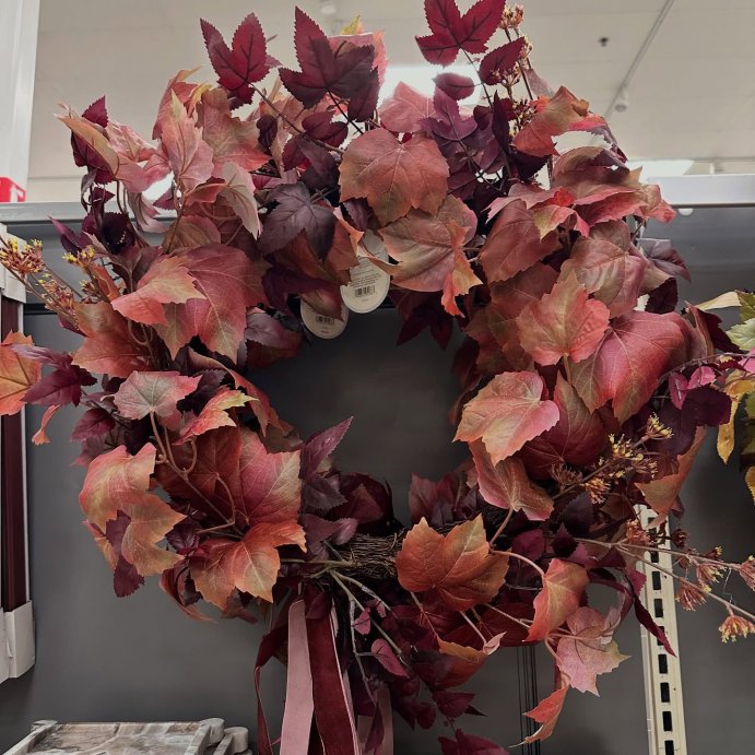 user image by @living_withrobyn, 24&#34; Mixed Leaf Artificial Fall Wreath Red - Threshold&#8482; designed with Studio McGee