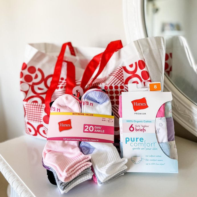 user image by @beautifully_made, Hanes Girls' 20pk Super No Show Socks - Colors May Vary