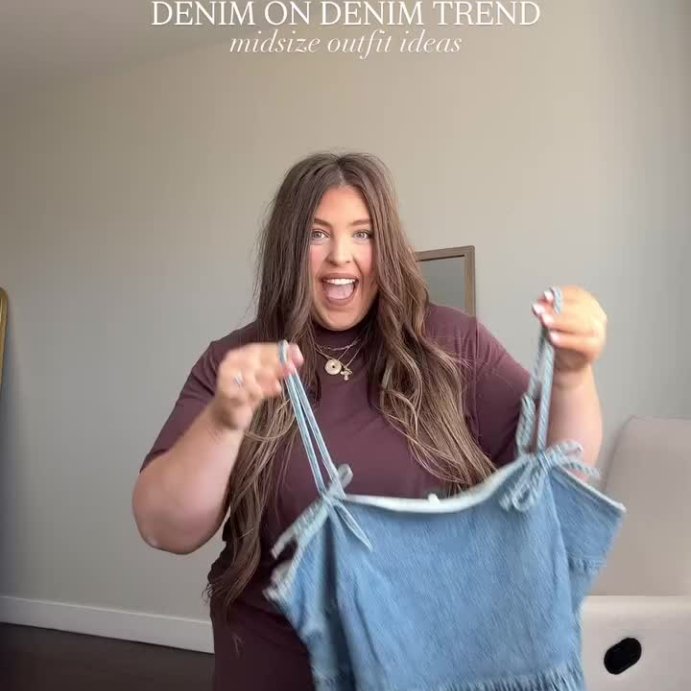 user image by @ontrendwitholivia, Women's Denim Peplum Tank Top - Wild Fable™