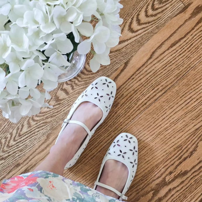 user image by @deardawson, Women's Elsa Eyelet Mary Jane Ballet Flats with Memory Foam Insole - Wild Fable™