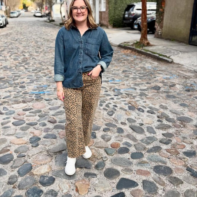 user image by @taybright7, Women's Relaxed Fit Denim Button-Down Shirt - Universal Thread™