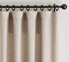 Shop Belgian Flax Linen Curtain, Dark Flax, 50" W x 96" L and more