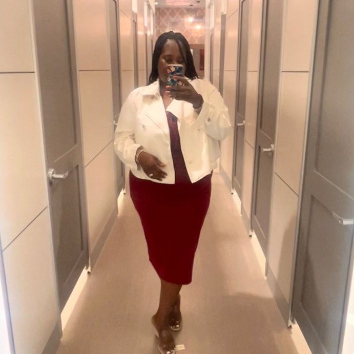 user image by @kolo_kouture, Women's Denim Cropped Trench Jacket - Universal Thread™ Off-White