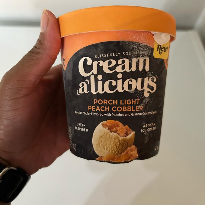 user image by @familyfindsmn, Creamalicious Porch Light Peach Cobbler Ice Cream - 16oz