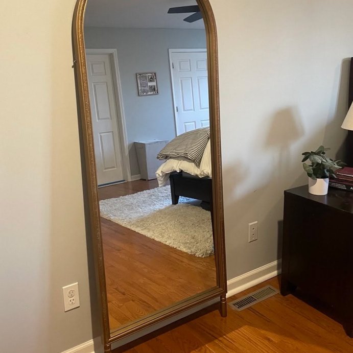 user image by @sssaysso, Arched 28&#34;x70&#34; Wood Framed Leaner Mirror Brass - Hearth &#38; Hand&#8482; with Magnolia