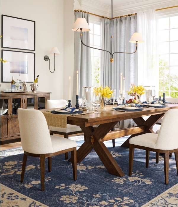 Pottery barn deals oak dining table