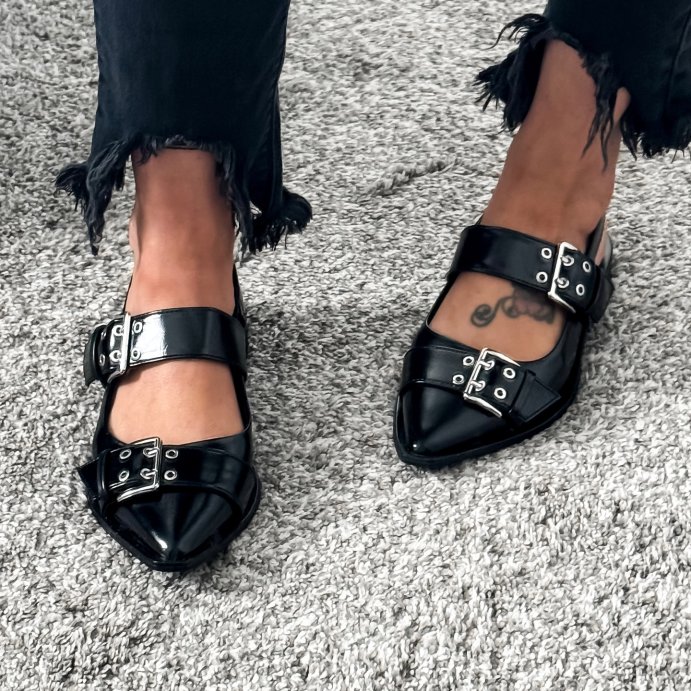 user image by @saltedrosestyle, Women's Peyton Double Buckle Slingback Flats with Memory Foam Insole - Wild Fable™