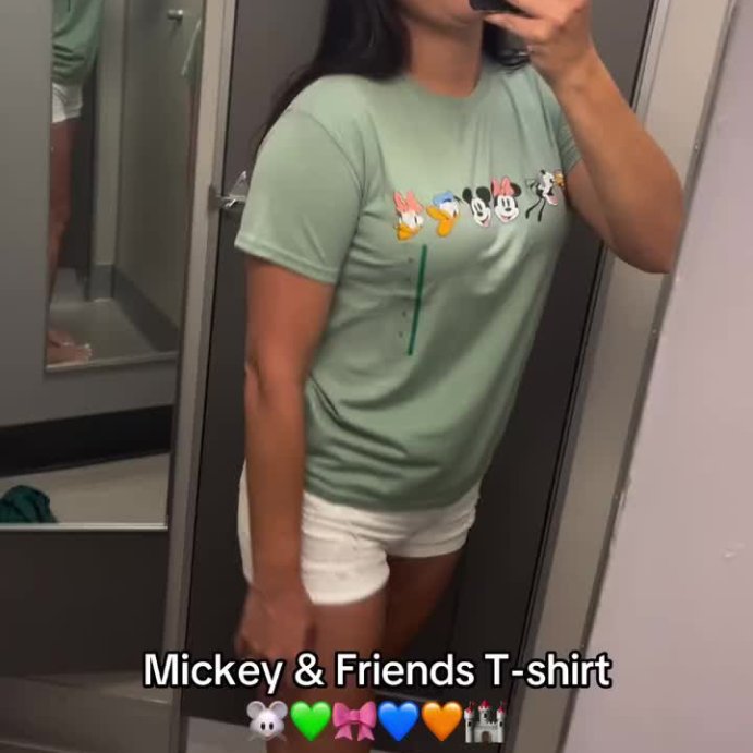 user image by @onceuponastanley, Women's Mickey & Friends Short Sleeve Graphic T-Shirt - Green