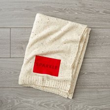 Shop Confetti White Knit Blanket - Land Of Nod Kids Blankets - Kids & Baby Furniture, Bedding and Toys and more