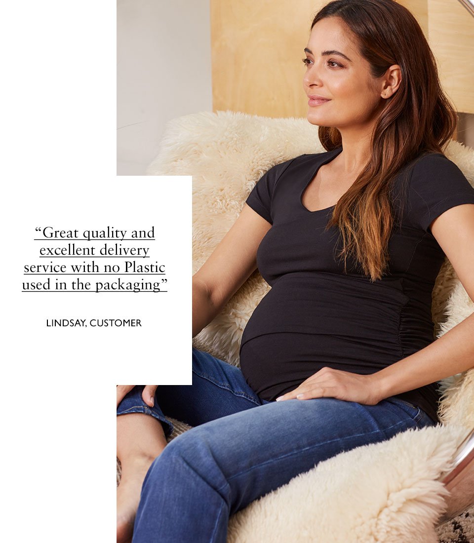 Shop Isabella Oliver The Maternity Cap Scoop Top with LENZING™ ECOVERO™-Caviar Black, Super Stretch Maternity Skinny Jean and more