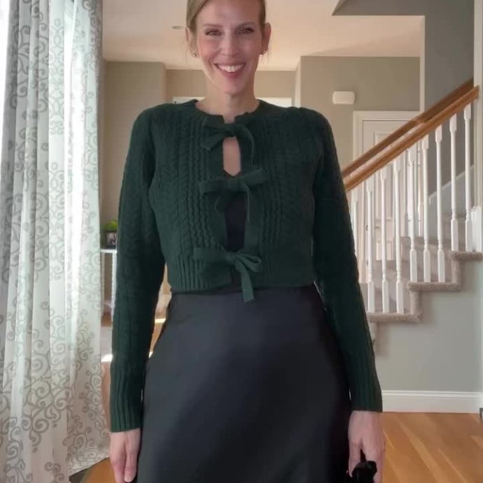 user image by @kelly.bondra, Women's Long Sleeve Bow Cardigan Sweater - A New Day™