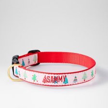 Shop Patterned Ribbon Collar, Medium, Pink Pines and more