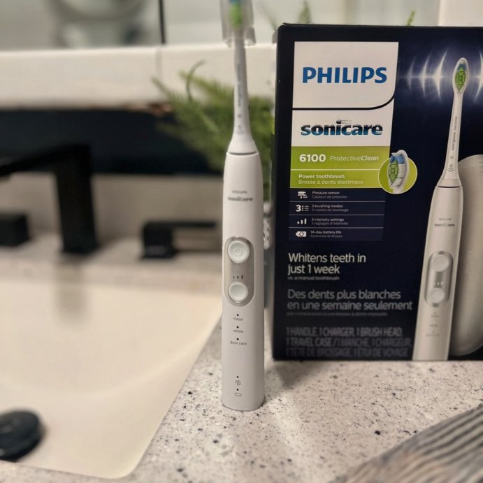 user image by Emelia Zimmerman, Philips Sonicare ProtectiveClean 6100 Whitening Rechargeable Electric Toothbrush