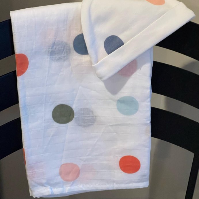 user image by @chocolatenchildren, Cotton Fitted Crib Sheet - Multidot - Cloud Island&#8482;