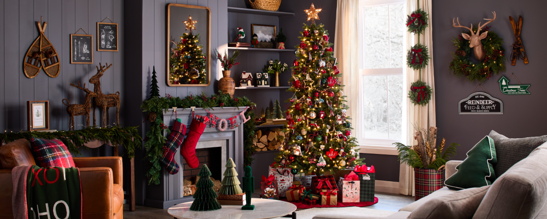 Shop CANVAS Canadian Christmas Collection Double-Sided Chalkboard Ski/Snowshoe Wood Sign, Bilingual, 12-in, CANVAS Canadian Christmas Collection HO HO XO Throw Blanket, Green, 50x60-in, CANVAS Pre-Lit Scarlett Cedar Berry Garland, 9-ft, CANVAS Traditional Red Quilted Stocking, 22", CANVAS Canadian Christmas Collection Paper House & Trees Set Holiday Tabletop Décor, 5-pc, NOMA Pre-Lit Elora Christmas Twinkle Tree, 550 Warm White and Multi-Colour Droplet LED Lights, 7-ft, CANVAS Un-Lit Indoor Christmas Decoration Berry and Olive Leaf Mini Wreath with Red Bow, 10-in, CANVAS Canadian Christmas Collection Green Tree Cushion/Throw Pillow, Green, 17x15-in and more