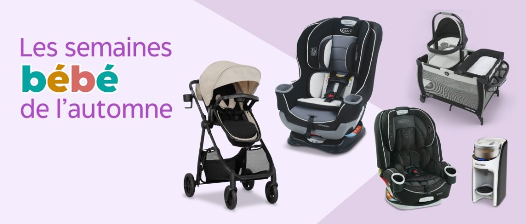 Shop Système de voyage modulaire Evenflo Omni Signature, Siège d'auto transformable Graco Extend2Fit, harna, Siège d'auto pour enfant Graco 4Ever 4-en-1, Raega, Parc pour bébé Pack 'n Play Graco Day2Dream Hutton, Baby Brezza Formula Pro - Robot culinaire avancé p and more