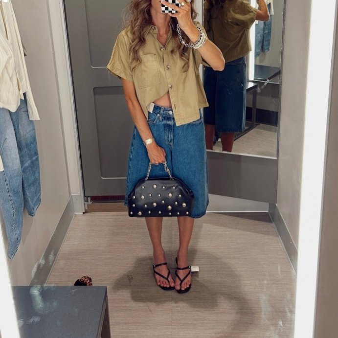 user image by @trace.this.style, Women's Cap Sleeve V-Neck Button-Down Shirt - Future Collective