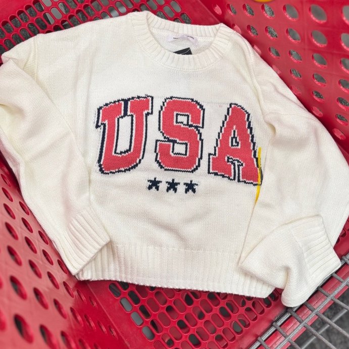 user image by @targetrunwithbri, Women's USA Graphic Sweater - Off-White