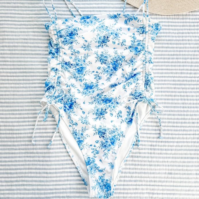 user image by @jenpomichterhome, Women's Extra High Leg Cheeky Adjustable Tunneled Side One Piece Swimsuit - Wild Fable™