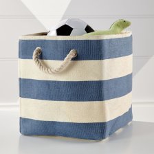 Shop Stripes Around Blue Cube Bin and more