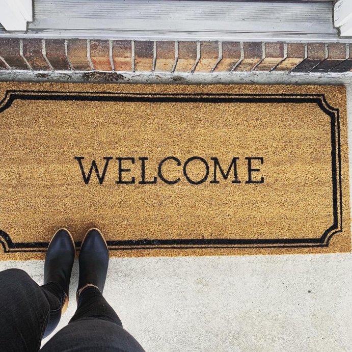 user image by @kellyhalcombrandf, 1&#39;10&#34;x3&#39;11&#34; Welcome Estate Doormat - Threshold&#8482;: Outdoor Coir Door Mat, Medium Pile, Black, Rectangle, Shake Clean