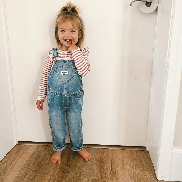 user image by @thesaxtonhome, OshKosh B'gosh Toddler Girls' Heart Denim Overalls - Light Blue